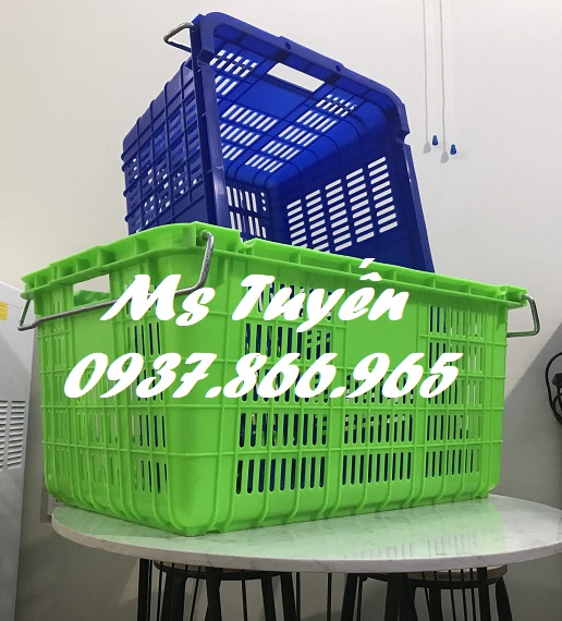 Sọt có quai xách thoáng khí, sóng nhựa hở, sọt nhựa